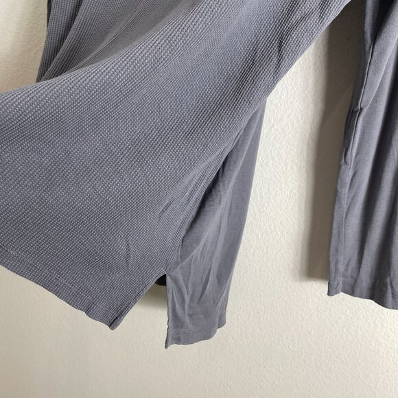 Splendid Womens Medium Gray Cowl Neck Long Sleeve Waffle Knit Top - Picture 9 of 10